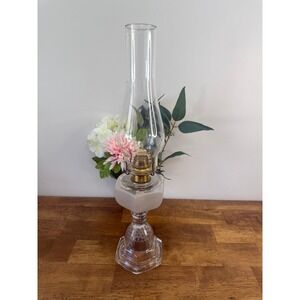 Antique Uranium Glass Oil Lamp Frosted Satin Glass Kerosene Lamp Victorian Glow